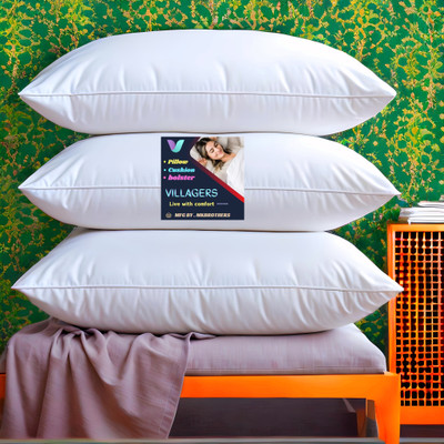 V.R.ENTERPRISES LUXURY Cotton Solid Sleeping Pillow Pack of 3(White)