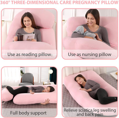 Mojo J SHAPE Pregnancy pillow Microfibre Solid Pregnancy Pillow Pack of 1(Rani Pink)