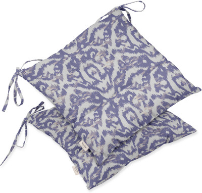 Vargottam Polyester Fibre Abstract Chair Pad Pack of 2(Bluish Violet)