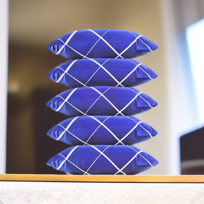 fulffystyl Microfibre Sleeping Pillow Pack of 5 Abstract luxury(Blue)