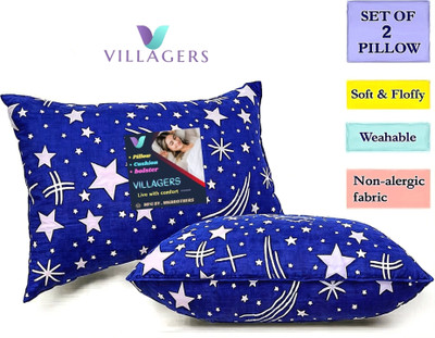 Gaulpastore LUXURY Microfibre Abstract Sleeping Pillow Pack of 2(Blue)