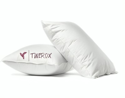 TWIROX LUXURY Polyester Fibre Abstract Sleeping Pillow Pack of 2(White)