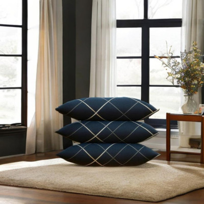 CATHROL Cotton Sleeping Pillow Pack of 3 Solid(Blue)