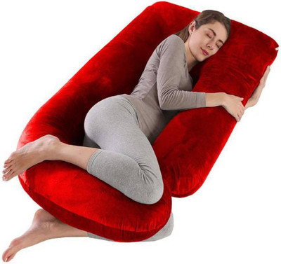 Nirmal pregnancy pillow Polyester Fibre Solid Pregnancy Pillow Pack of 1(Red)