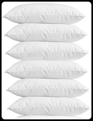 JAYOG ENTERPRISE Sleeping Pillow Set Of 6 Microfibre Solid Sleeping Pillow Pack of 6(White)