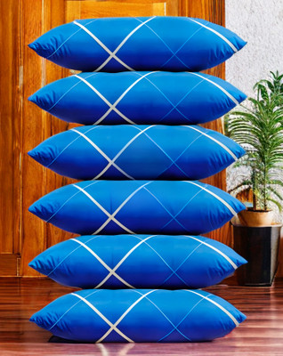 YPOLOIPO Polyester Fibre Sleeping Pillow Pack of 6 Abstract LUXURY(Blue)