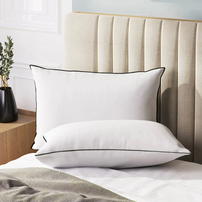ORCHEED 17*27 Inch Soft Laced Pillow for Sleeping_Neck Pain Relief for Back Side Sleeper Microfibre Solid Sleeping Pillow Pack of 1(White)
