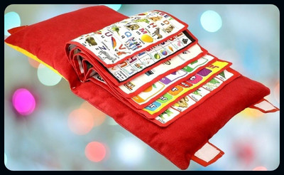 Sharvil Cotton Baby Pillow Pack of 1 Solid Abcd Pillow For Kids(Red)