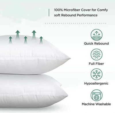 Decor Microfibre Solid Cushion Pack of 2(White)