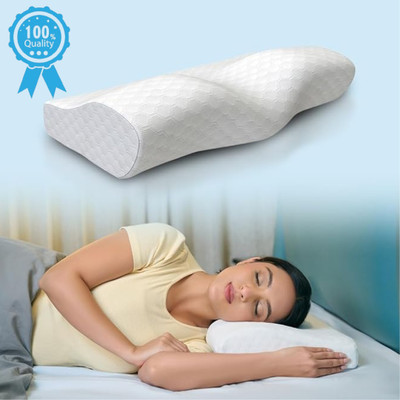 manshav Home Furnishing Memory Foam Solid Orthopaedic Pillow Pack of 1(White)