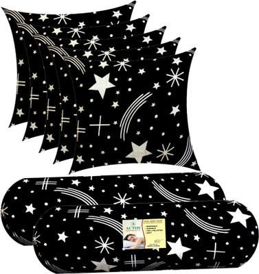 ACTOS Microfibre Solid Bolster Pack of 7(Black2)