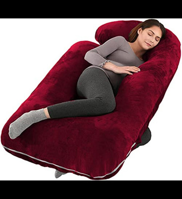 Vijay Microfibre Solid Pregnancy Pillow Pack of 1(Maroon)