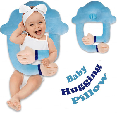 Pseudo Pillow Cotton Solid Baby Pillow Pack of 1(Cloud Blue)