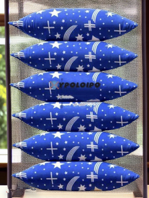 YPOLOIPO Polyester Fibre Sleeping Pillow Pack of 6 Abstract LUXURY(Blue)