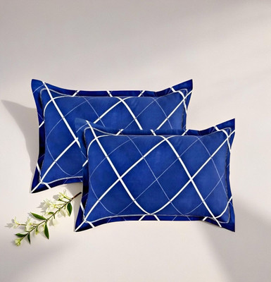 Regnar Luxury Microfibre Solid Sleeping Pillow Pack of 2(Blue)