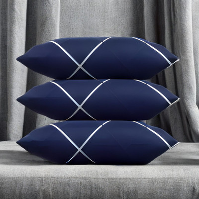 Urmila Creation Microfibre Sleeping Pillow Pack of 3 Solid LUXURY(Blue)
