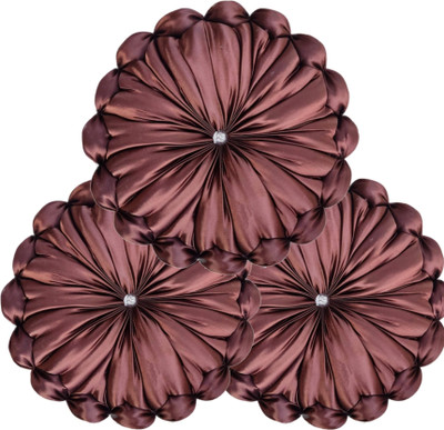 GTX Decorative premium Microfibre Solid Cushion Pack of 3(Brown)