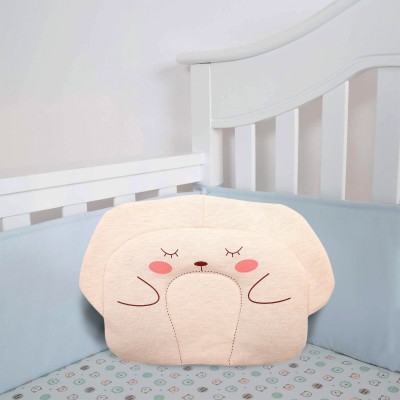 Baby Moo Cotton Solid Baby Pillow Pack of 1(Cream)