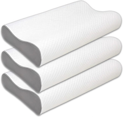 Flipkart SmartBuy Memory Foam Solid Orthopaedic Pillow Pack of 3(Grey)