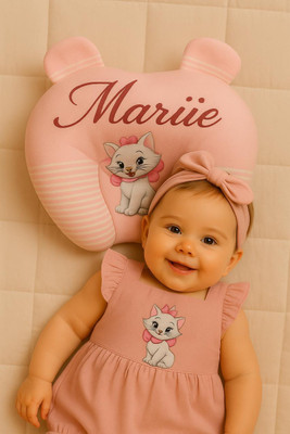 snugnibble Microfibre Baby Pillow Pack of 1 Animals Baby Pillow–Soft Cotton Kids Pillow with Cartoon Print | Newborn Head Pillow(Pink)