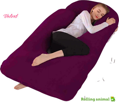 Rolling Animal Polyester Fibre Solid Pregnancy Pillow Pack of 1(Purple)