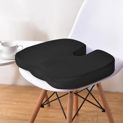 Sleepsia Memory Foam Coccyx Seat Memory Foam Orthopaedic Pillow Pack of 1(Black)