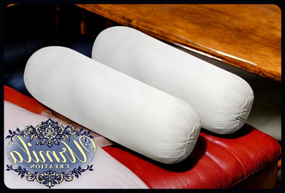 JAYOG ENTERPRISE Round Microfibre Solid Bolster Pack of 2(White)