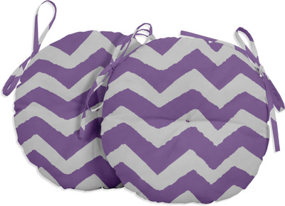 Vargottam Polyester Fibre Stripes Chair Pad Pack of 2(Dusty Purple1)