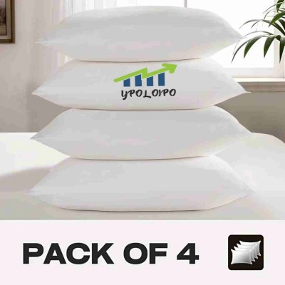 GUNVAR INDIA PRIVATE LIMITED LUXURY Polyester Fibre Solid Sleeping Pillow Pack of 4(White)