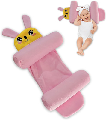 Synlark Polyester Fibre Baby Pillow Pack of 1 Animals Baby Neck Pillow(Pink)
