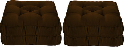 Siroki Microfibre Chair Pad Pack of 4 Solid Microfibre Box Chair Pad for Office Home Sitting Chair Cushion Pad 16X16 Inch(Coffee)