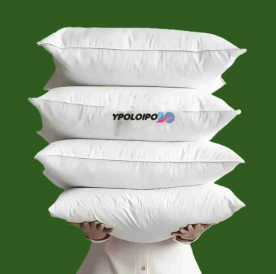 YPOLOIPO LUXURY Polyester Fibre Abstract Sleeping Pillow Pack of 4(White)