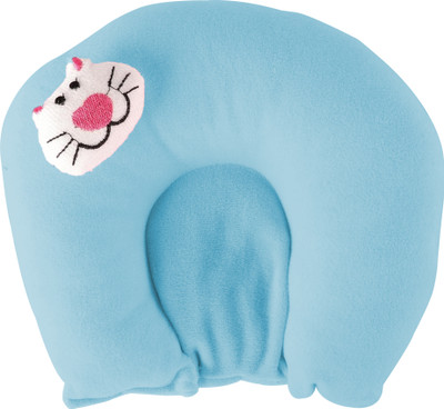 VoiDrop Polyester Fibre Solid Baby Pillow Pack of 1(Blue)