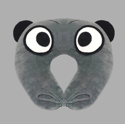 Juzzii Zero Month Plus New Born Baby Neck Support Pillow for Head (0-12 Months) Microfibre Toons & Characters Travel Pillow Pack of 1(Grey)