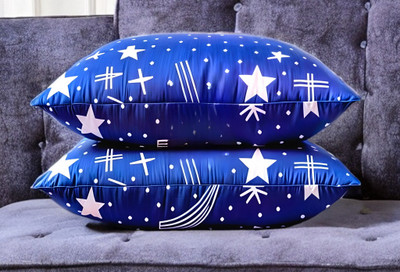 YPOLOIPO LUXURY Polyester Fibre Abstract Sleeping Pillow Pack of 2(Blue)