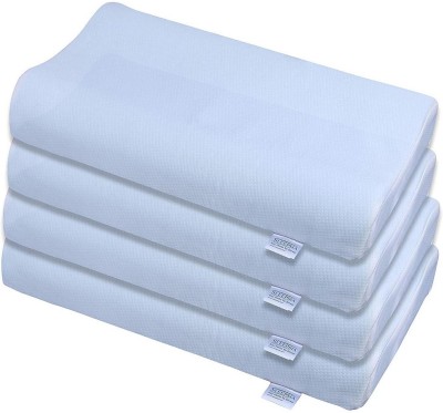 Sleepsia Memory Foam Solid Orthopaedic Pillow Pack of 4(White)