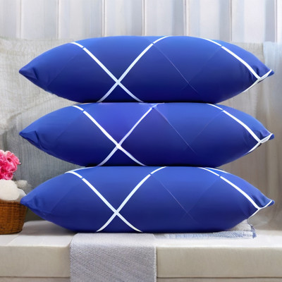 YPOLOIPO LUXURY Polyester Fibre Solid Sleeping Pillow Pack of 3(Blue)
