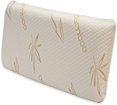 AYKA Memory foam bamboo Memory Foam Abstract Sleeping Pillow Pack of 1(Beige, White)