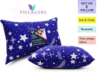 VILLAGERS Polyester Fibre Sleeping Pillow Pack of 2 Abstract LUXURY(Blue)