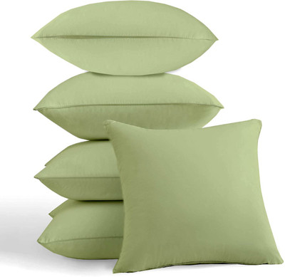 Bhumi Impex Cushion filler Microfibre Solid Cushion Pack of 5(Sage)
