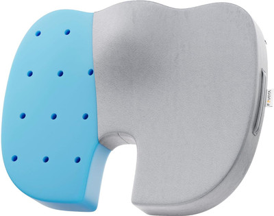 Cloudbliss Memory Foam Cushion Pack of 1 Solid 14 X 18 X 2.5inch Coccyx Cushion Seat For Tailbone Pain, Lower Back Support(Grey)