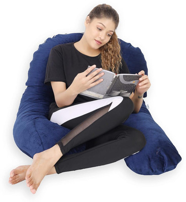 Ankita Polyester Fibre Solid Pregnancy Pillow Pack of 1(Dark Blue)