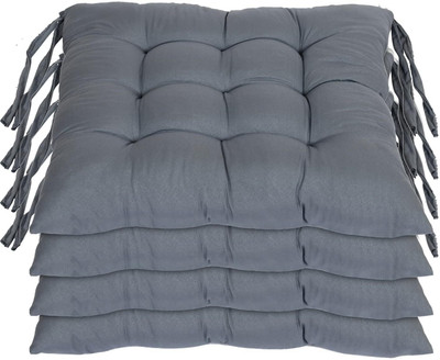 AlertEra Chairpad Microfibre Solid Chair Pad Pack of 4(Grey)