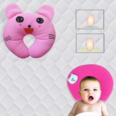 HouseOfCommon Mustard Seeds Baby Pillow Pack of 2 Solid(Pink & Pink)