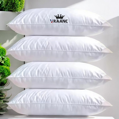vraanc Luxury Polyester Fibre Abstract Sleeping Pillow Pack of 4(White)