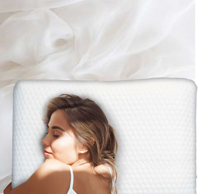 OrkaSleep Sunrise Rectangular Orthopedic Neck Support Pillow for Sleeping & Shoulder Pain Memory Foam Solid Sleeping Pillow Pack of 1(White)