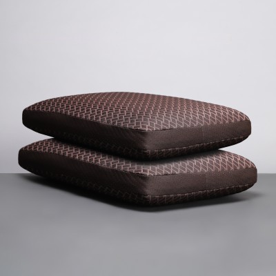 LA VERNE Luxury Memory Foam Geometric Sleeping Pillow Pack of 2(Brown.S)