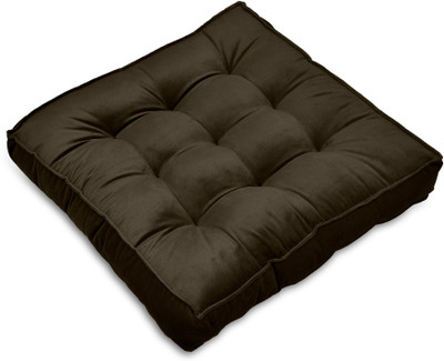MY ARMOR Microfibre Solid Floor Cushion Pack of 1(Brown)