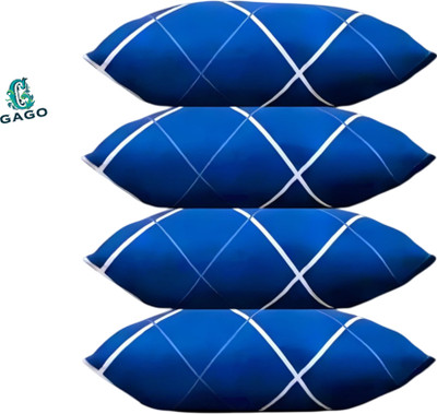 GAGO Luxury Polyester Fibre Abstract Sleeping Pillow Pack of 4(Blue)