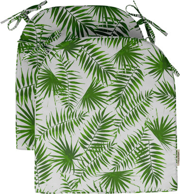 Vargottam Foam Nature Chair Pad Pack of 2(Green & White)